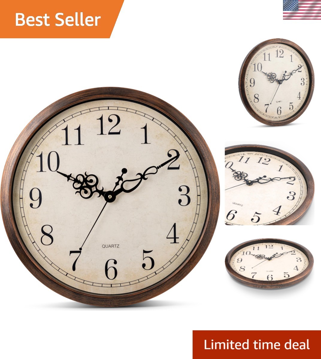 Stylish 18-Inch Decorative Wall Clock - Silent Quartz Movement for Home