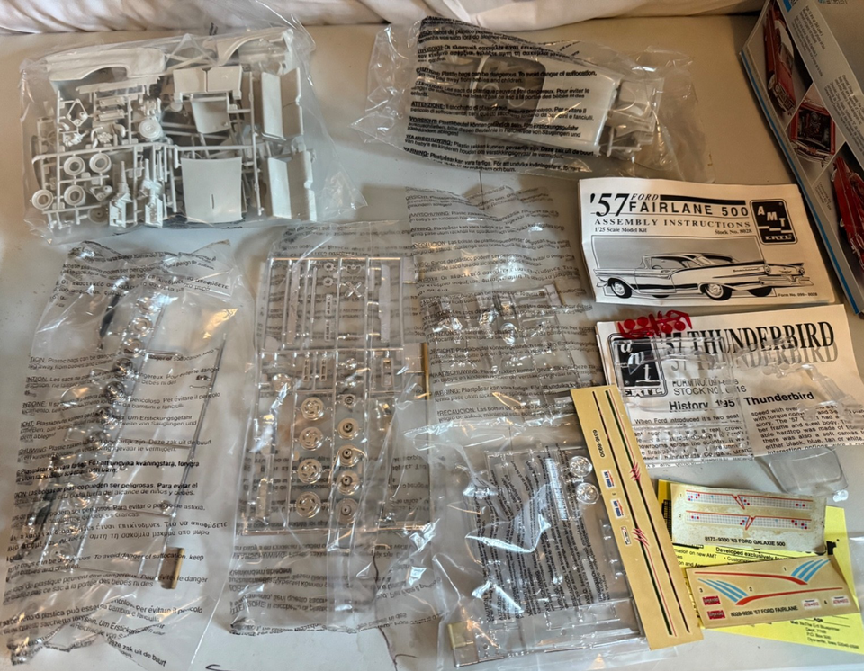 1993 AMT ERTL 8173 CLASSICS Model Kits 57 T-Bird 57 Fairlane MISSING ...