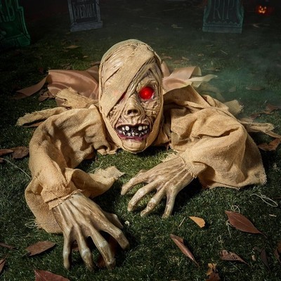 Realistic Halloween Zombie Groundbreaker - Light-Up Eyes & Creepy Sound Effects