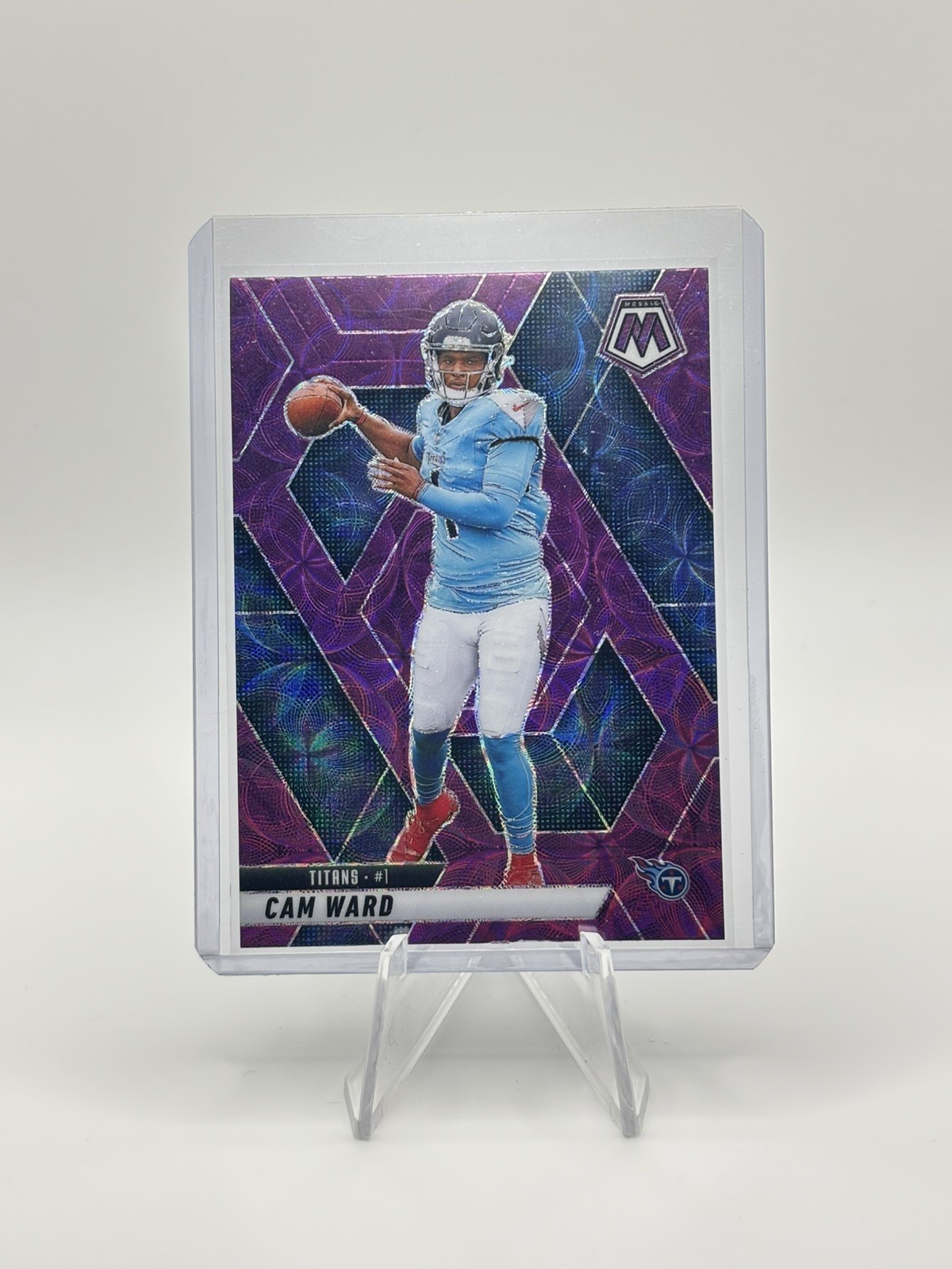 2025 Panini Mosaic - #382 Cam Ward Purple Scope Prizm Rookie