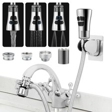 Handheld Sink Faucet Sprayer 3-Mode On/Off 59in Stainless Hose 3-Way Diverter