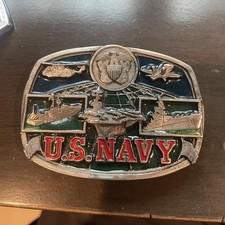Bergamot Brass Works U.S. Navy Military Metal Antique Belt Buckle Vintage