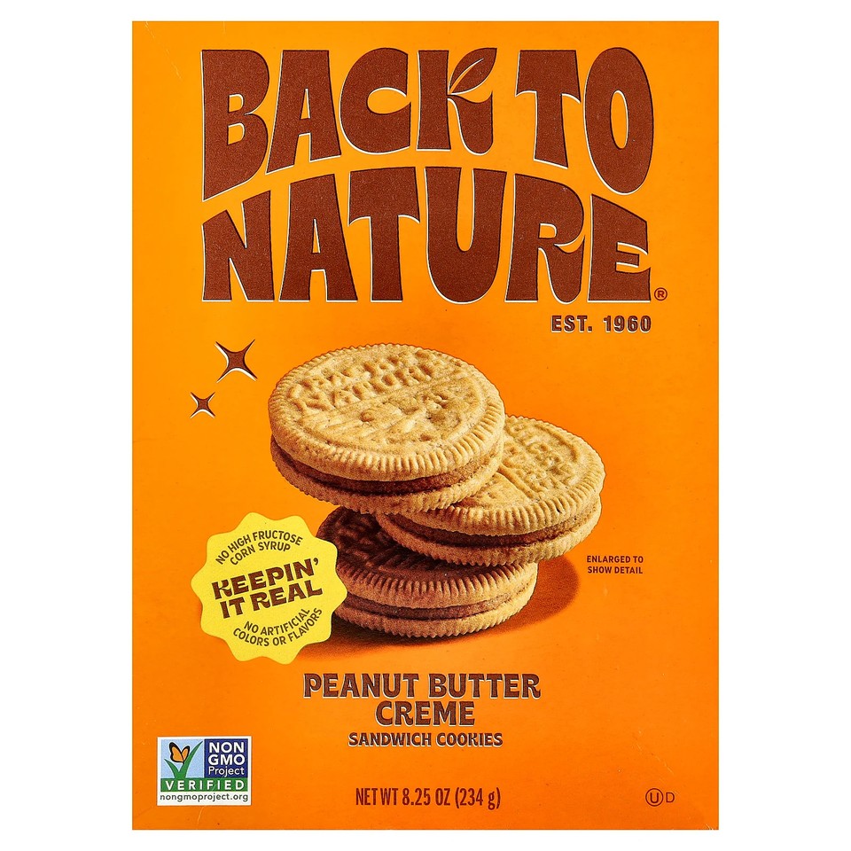 Sandwich Cookies, Peanut Butter Creme, 8.25 oz (234 g)