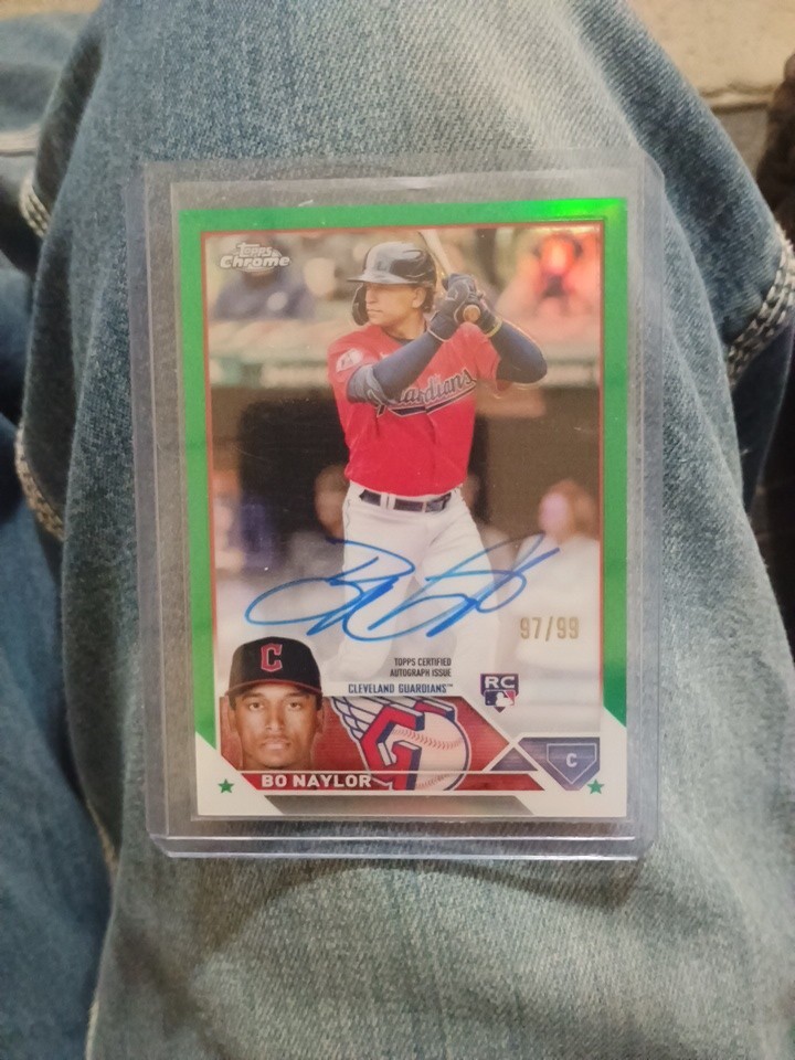 2023 Topps Chrome - Rookie Autographs Bo Naylor Green Refractor /99 (AU, RC)