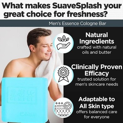 Men s Cologne Perfume Essential Oil Soap Handm ade Skin Soaps Long-lasting E3I9
