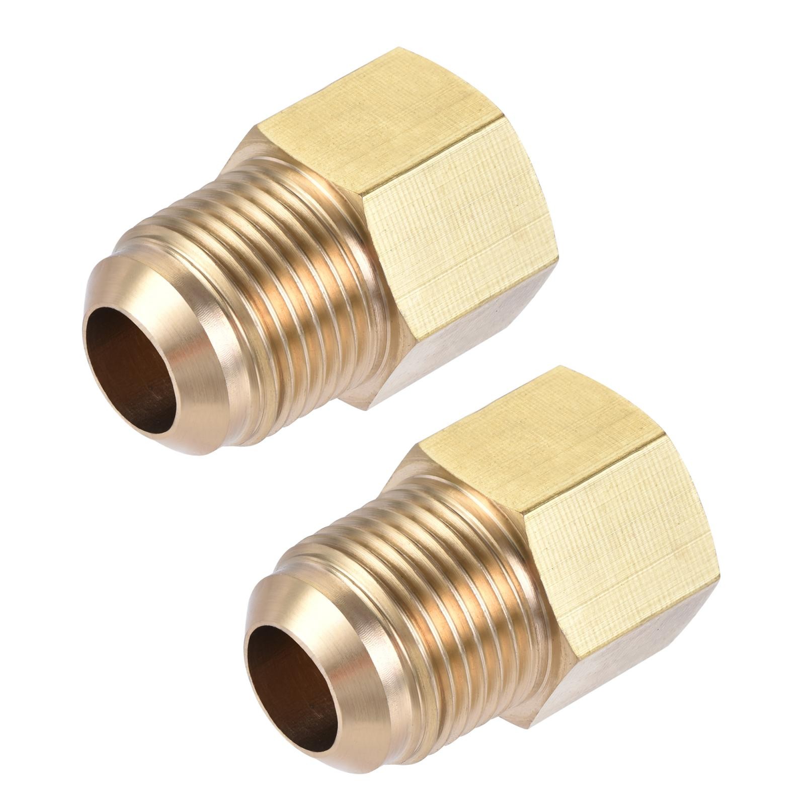 2pcs Brass Pipe fitting 1/2 SAE Flare Male 3/8 SAE Female Thread Tube Adapter