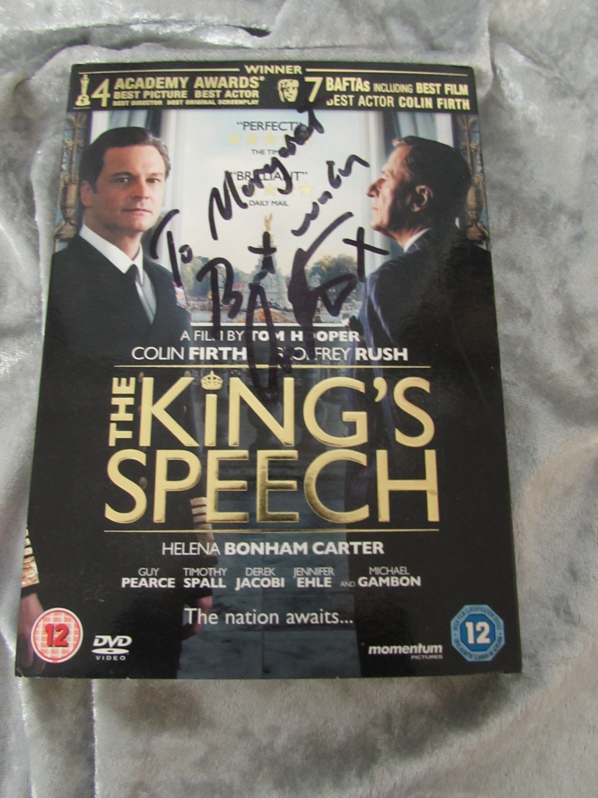 SIGNED - THE KING'S SPEECH DVD - COLIN FIRTH - not authenticated