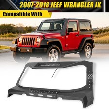 Steel Windshield Frame Cover Visor Cowl W Led Lights For 07-18 Jeep Wrangler