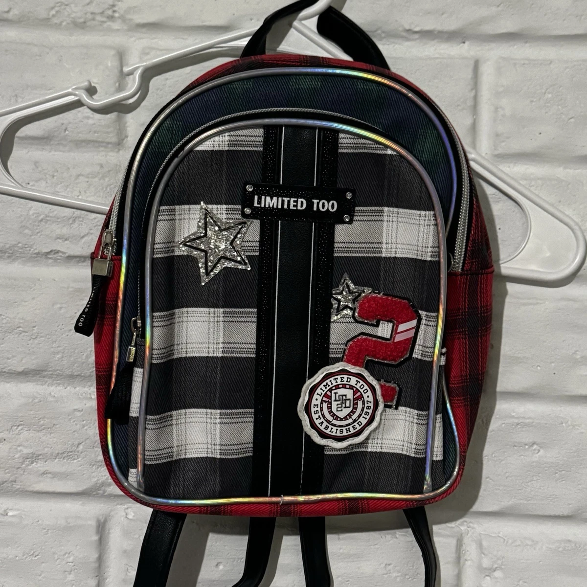 TOUS Multicolor Plaid Mini Backpack - Cream, Turquoise, Red, Navy Squishable Rainbow Mini Backpack| Radar Toys main image 4