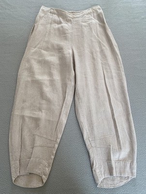 SAHARA HOSE GR. 8-10 BUBBLE TAPER LAGENLOOK LEINENMISCHUNG SOMMER HOHER ELASTISCH