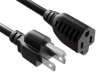 25ft NEMA 5-15P to 5-15R Power Extension Cord for Indoor and Outdoor, 14AWG, ...