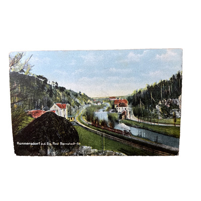 Ansichtskarte Postkarte Kunnersdorf Eigen Bergstadt Eisenbahn Dampflok Gl. 1913