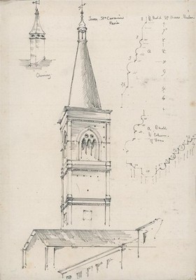 Claude Pemberton Laugung Bleistiftzeichnung Architekturstudien Pavia & Mailand Italien
