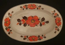 SANKO WARE Show Pans 18" Large Oval Serving Tray Platter Porcelain Clad Steel