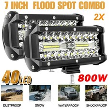 2x 7 Inch Led Light Bar 300w 30000lm Spot Flood Combo Beam Ip67 For Truck Jeep