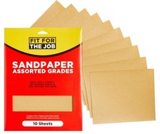 A4 Sandpaper Sheets Set Assorted Grades for Wood, Metal Sanding  10pc