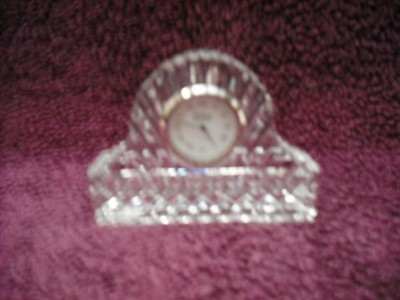 Vintage Galway Irish Crystal Clear Cut Glass Mantle Clock, Top Zustand.