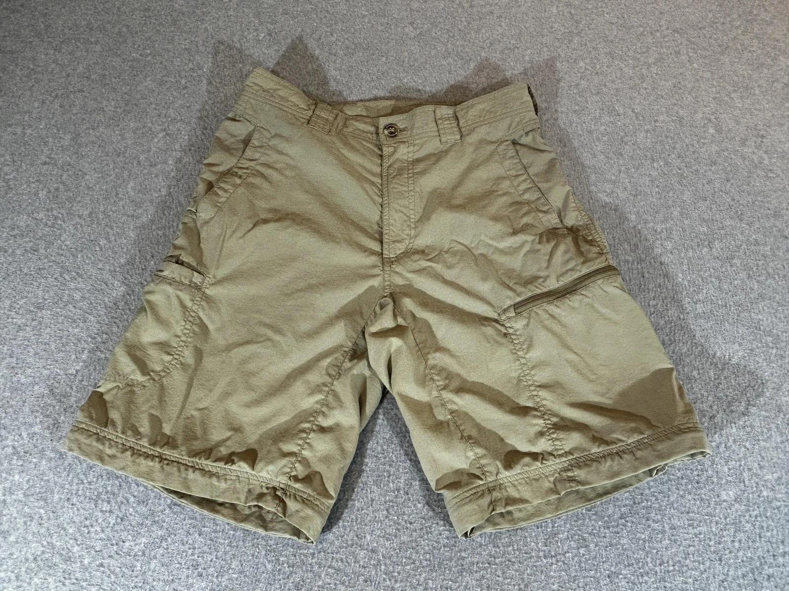 ExOfficio Shorts Men 30 Khaki Tan Cargo Nylon Insect Shield Hiking Outdoor Trail