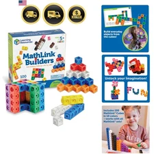 Math Link Cubes Set for Kids 100 Pieces STEM Activities Critical Thinking