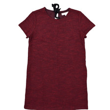 Loft Women's Size 8 Shift Dress Red Knee Length Casual Polyester Crew Neck