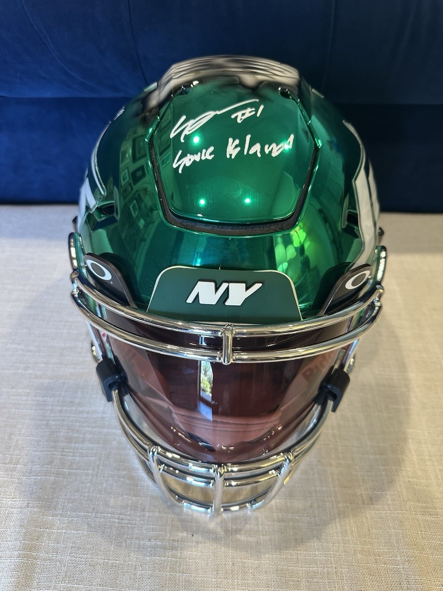 Darrelle Revis/Sauce Garner Signed Jets Speedflex Chrome Painted