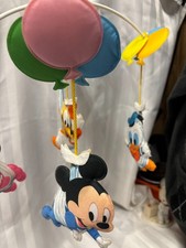 Vintage Disney Crib Mobile Mickey Minnie Pluto Daisy Donald Plays Lullaby