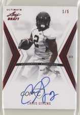 2012 Ultimate Leaf Draft Red /5 Chris Givens #CG1 Rookie Auto RC