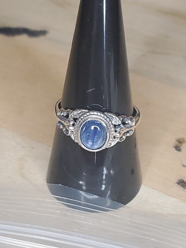 Kyanite & Antiqued Sterling Silver Inviting SZ10 Ring