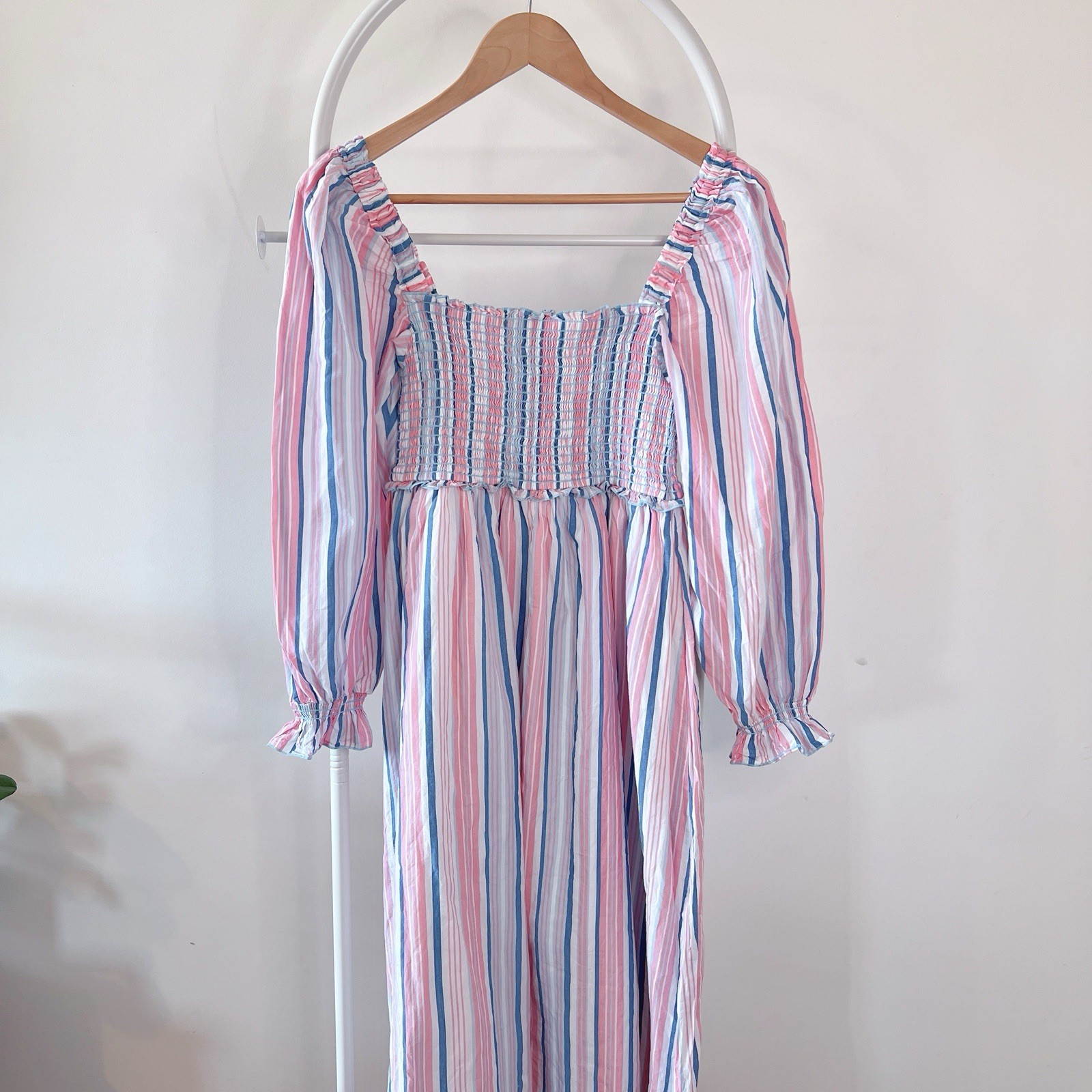 Steele Raine Striped Midi Dress AU 10 / US 6 / M Long Sleeve Cotton Coastal image 6