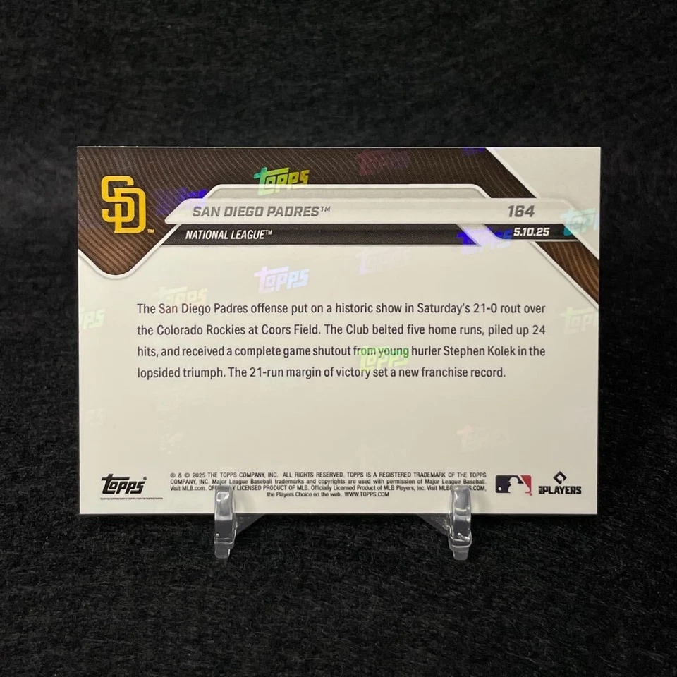 Tarjeta coleccionable San Diego Padres 2025 MLB 164 2025510 Big W naranja... - Imagen 2 de 2