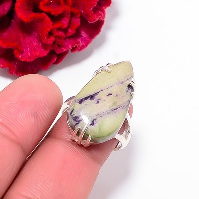 Kammererite - Kop Krom Mine Gemstone 925 Sterling Silver Ring S.8 R102566