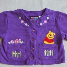 Vintage Purple Winnie the Pooh 100 Acre Collection Embroidered Cardigan 2t