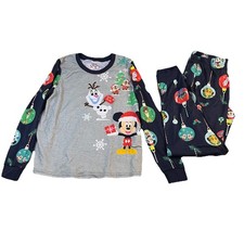 Disney 100 Jóvenes Niños Azul Marino Mickey Toy Story Personaje Olaf Polar PJ Set M