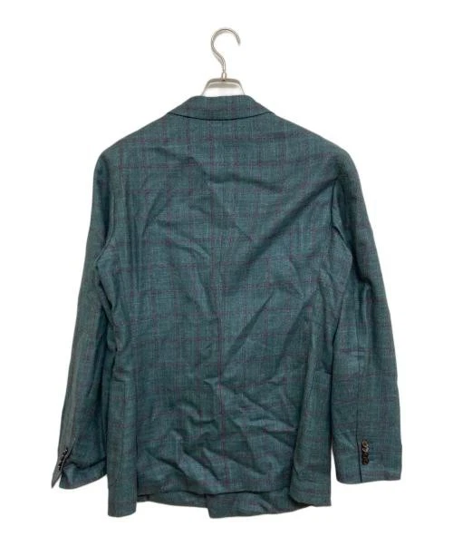 Belvest Wool, silk and linen double-breasted jacket green G10 - Image 2 of 4