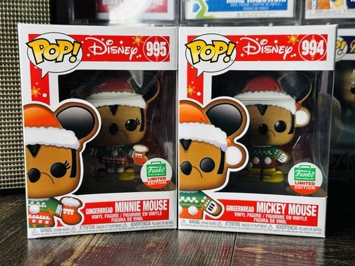 Funko Pop! Disney: Gingerbread Mickey Mouse #994 And Minnie Mouse #995