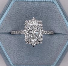 14k White Gold 2.50Ct Radiant Cut Lab Grown IGI Certified Diamond Wedding Rings