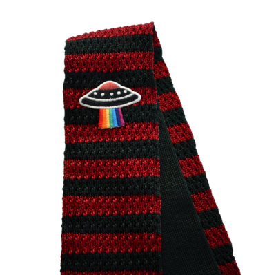 🆕️ Authentic GUCCI Green Red STRIPE UFO PATCH 100% SILK KNIT 🆕️ Authentic GUCCI Green Red STRIPE UFO PATCH 100% SILK KNIT