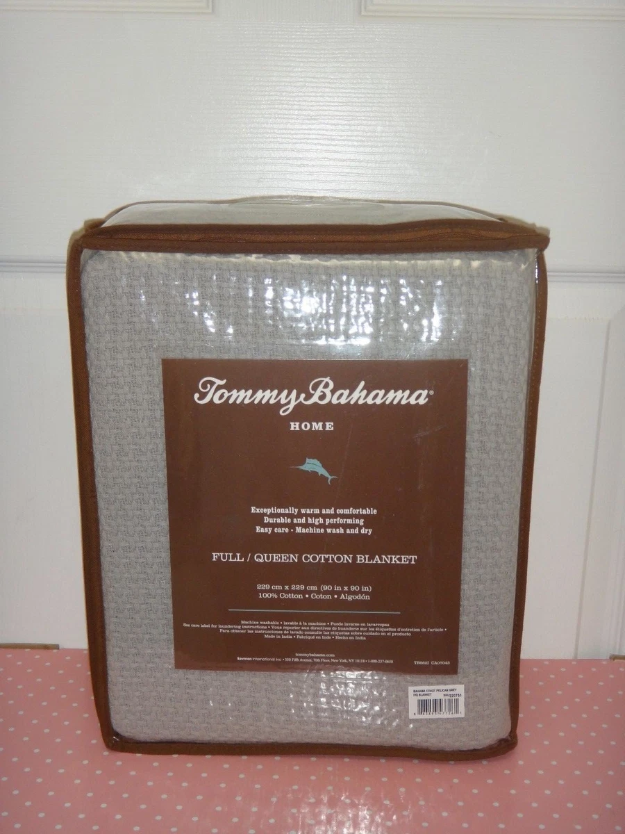 TOMMY BAHAMA Full Queen Blanket Bahama Coast Pelican Gray 100