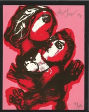 Nelson Dominguez  1999  Serigraphy Postcard 3/77  5.5" x 4.4"  Cuban Art
