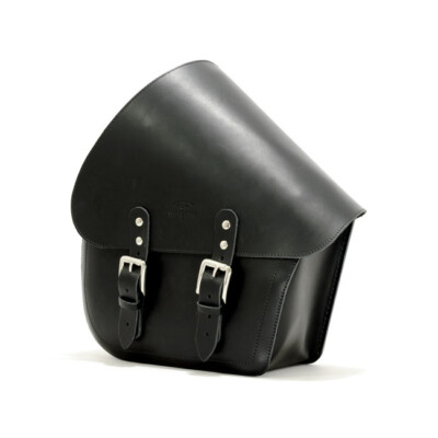 Longride Satteltasche Schwarz Leder 11,6 Liter, f. Harley-Davidson Softail 18-21