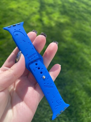 Skite Laser Engraved Silicone Band Comp w/ Apple Watch (Music Notes Design) 