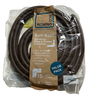 Roving Cove Safe Edge & Corner Cushion 15 Ft Edge + 4 Corners Brown New