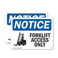 (2 Pack) Forklift Access Only OSHA Notice Sign Decal Metal Plastic