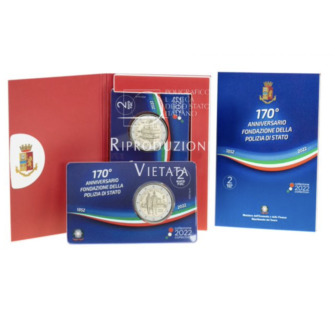 2€ EURO ITALIA 2022 Polizia Di Stato Coincard Officielle