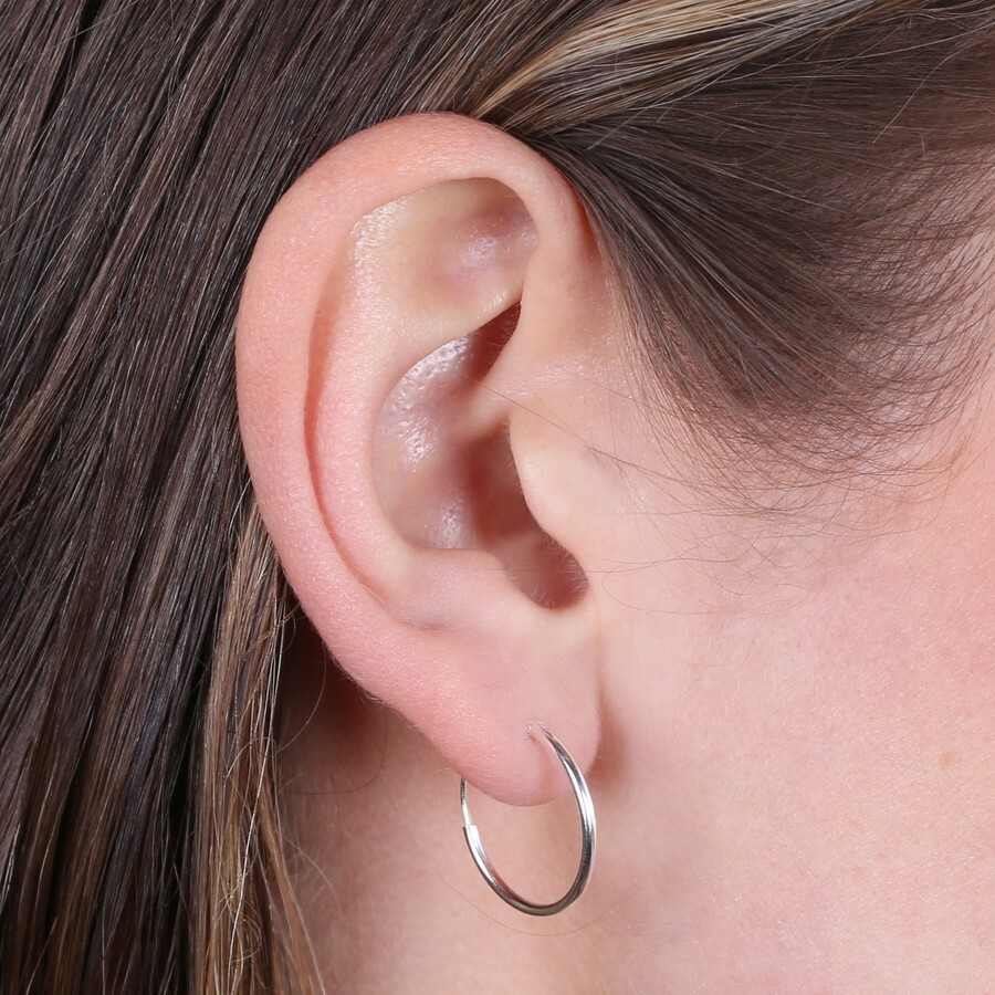 Silver Small Hoop Earrings For Women Men, 3 Pairs Cartilage Earrings Set Hypoallergenic 925 Sterling Silver Endless Helix Tragus Earrings Nose Lip Rings (8mm, 10mm, 12mm) In | Whizz Earrings - Foto 4