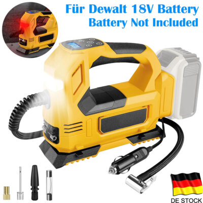Kabelloser Luftkompressor Elektro Reifenpumpe für Dewalt 18V 20V Akku DHL