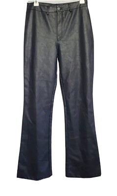 Motel Rocks Sz Medium Zoven Black Soft Faux Leather Bootcut