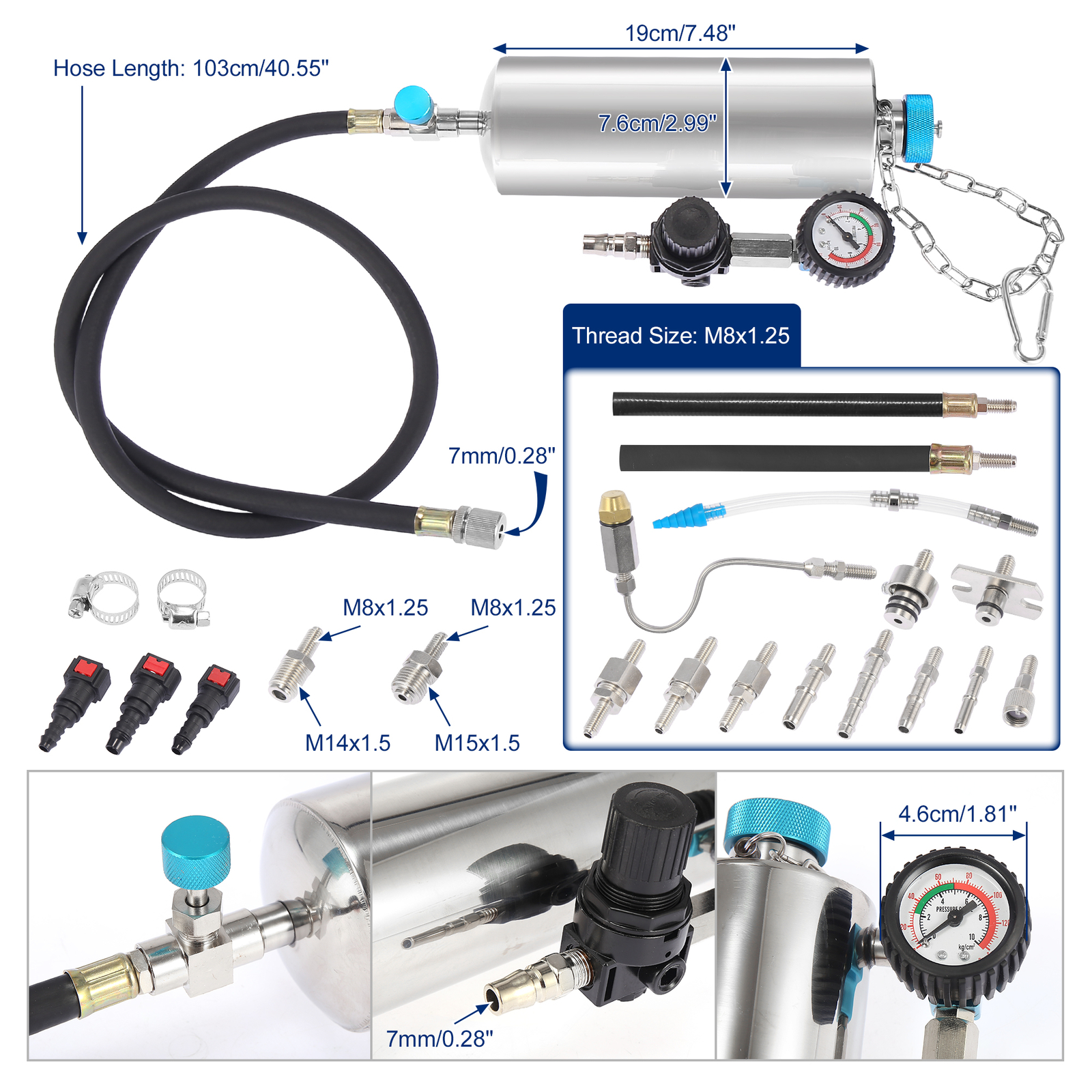 Universal Fuel Injection Systems Cleaning Tools Kit for CFS Series Pack