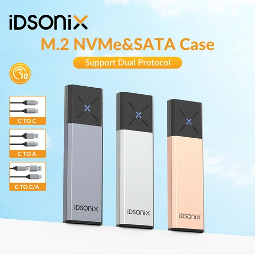 M.2 NGFF NVMe SATA USB C 3.2 GEN 2 Adapter Externes SSD Gehäuse Case 5/10Gbps