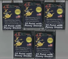 (5) Pro-Mold 35pt Sleeved Card Size Magnetic Card Holder For Cards In Sleeves